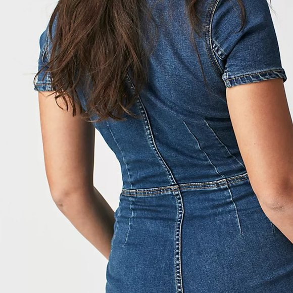 Free People Denim Jumpsuit - Picture 2 of 4